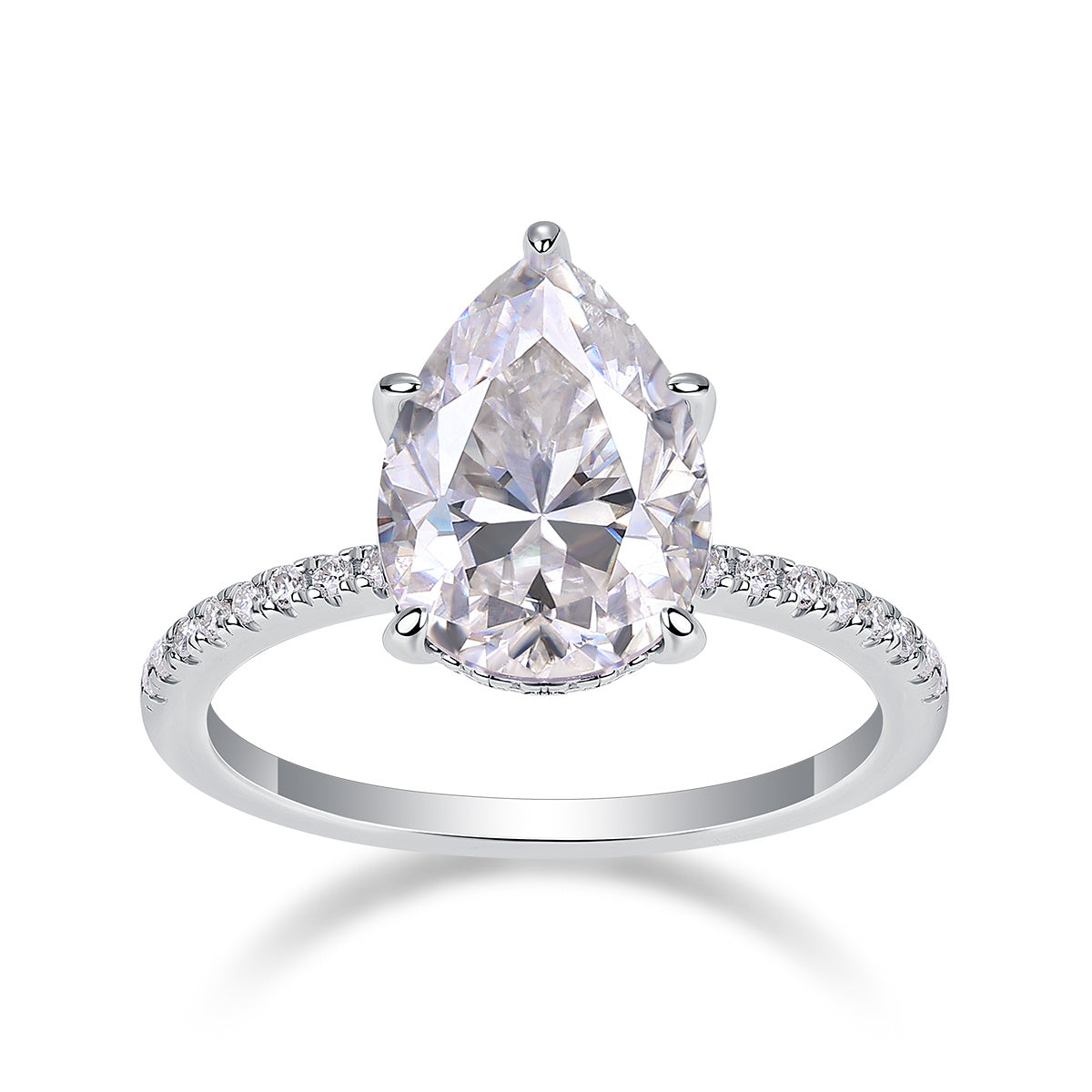 Light and Shadow Moissanite Diamond Ring Set