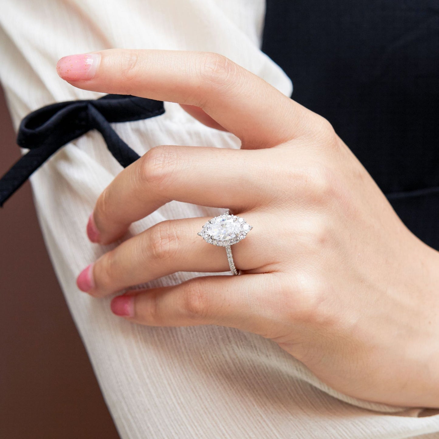 Oval Gem Pendant Necklace Women's Stud Earrings