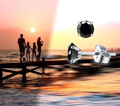 Pendientes De Diamantes Negros En Oro Blanco De 14 Quilates .30 CTW, Oro Blanco Diamante, Diamante Negro