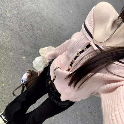 Off-shoulder Sweater Cardigan Cute Youth-looking