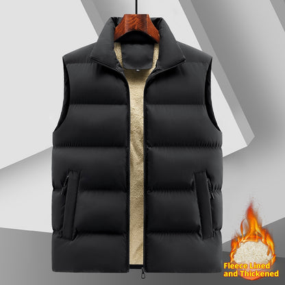 Warm Stand Collar Casual Sleeveless Waistcoat Top For Men