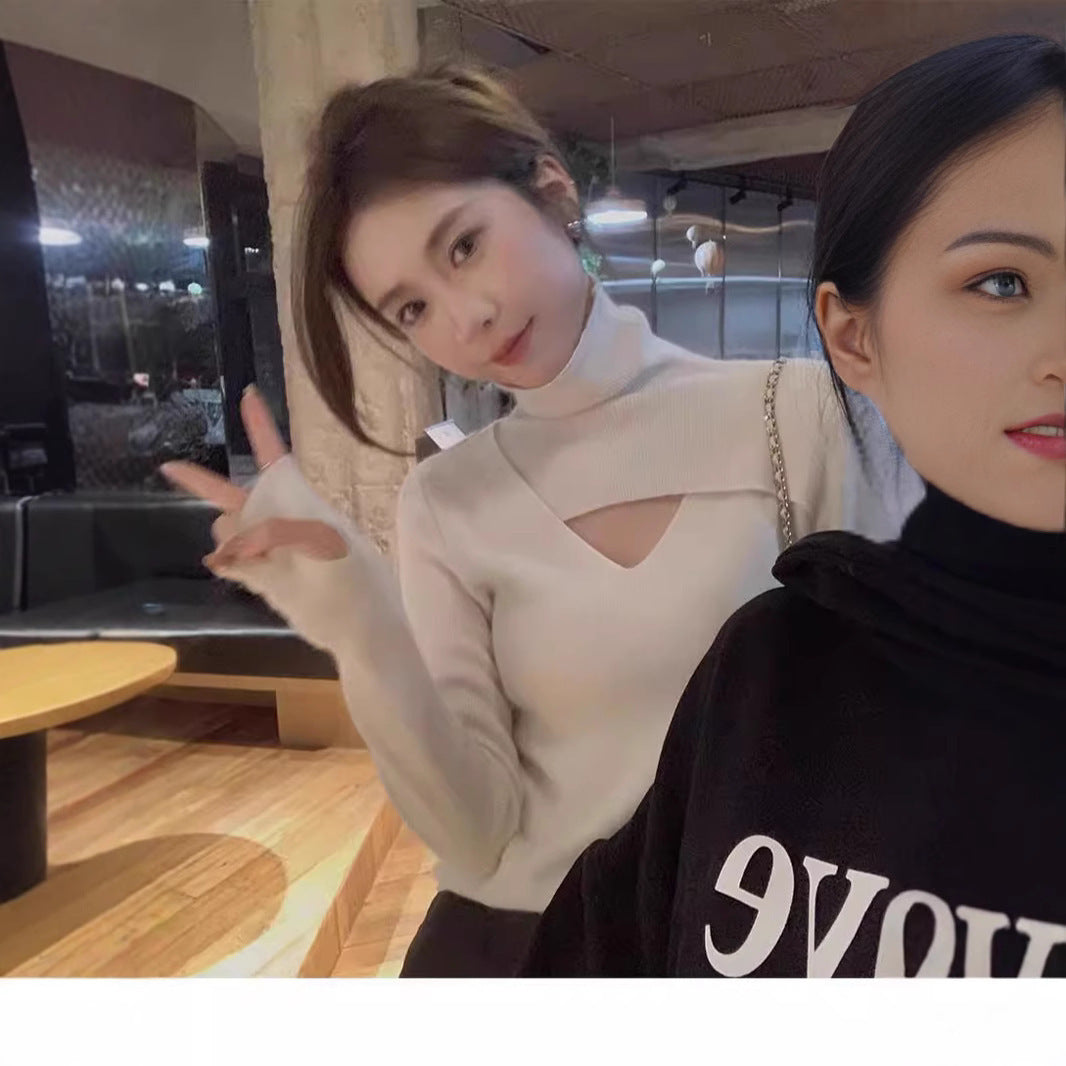 Women's Spring Autumn Underwear Turtleneck Slim Top