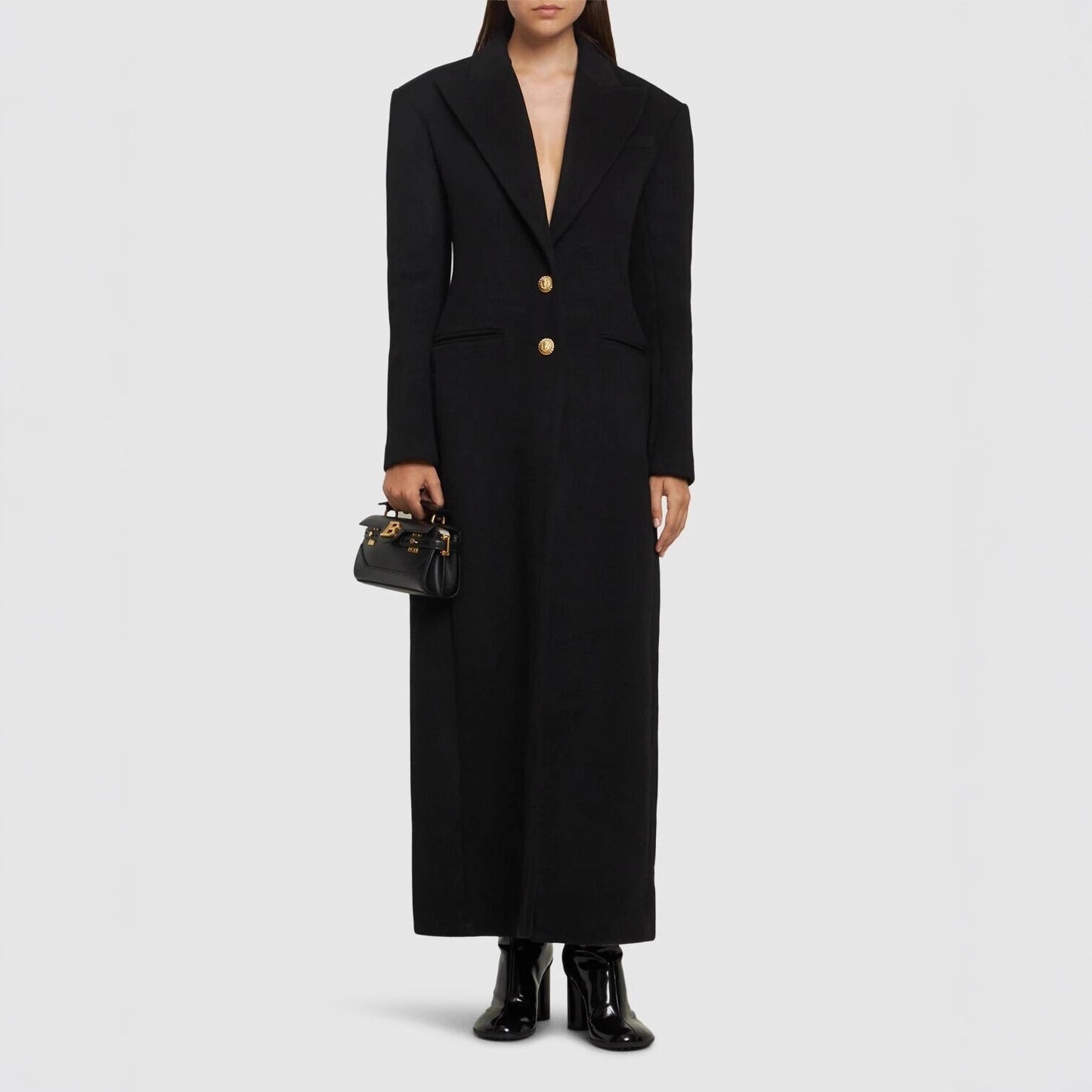 Elegant And Capable Slim-fit Single-row Two-button Women's Extended Coat