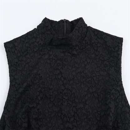 Women's Simple Stitching Lace Short Dress