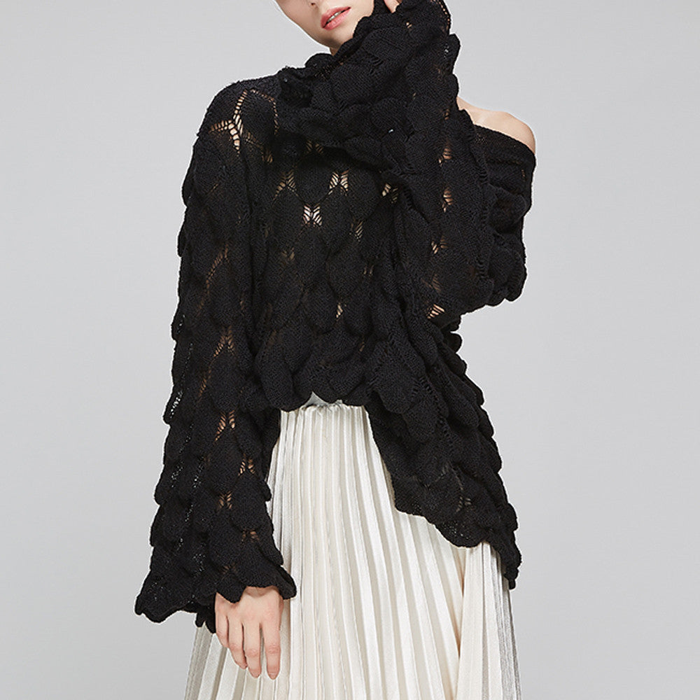 Round Neck Thin Bell Sleeve Pullover