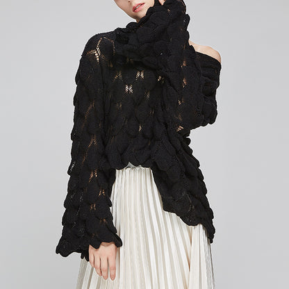 Round Neck Thin Bell Sleeve Pullover