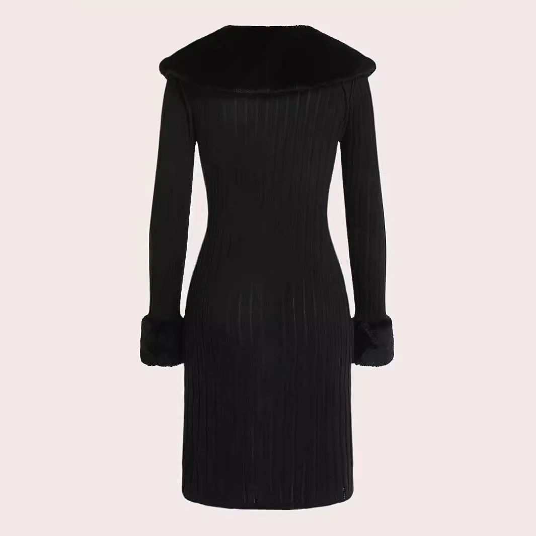 Slim Fit Slimming Knitted Casual Top Trench Coat