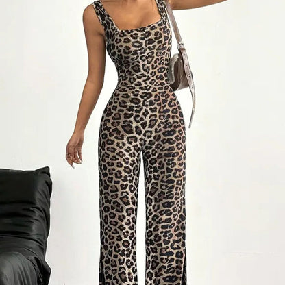 Summer New Slim Fit Backless Printed Jumpsuit For Women