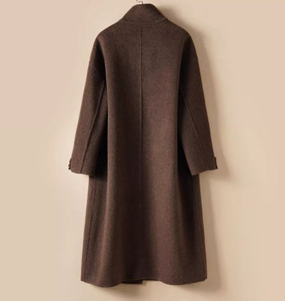 Long Stand-up Collar High-grade Double-sided Woolen Coat