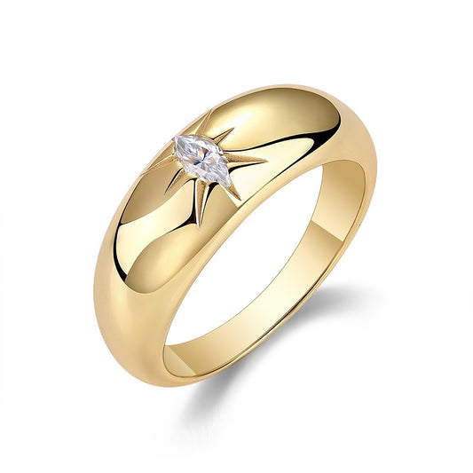 Eight-prong Radiance Moissanite Ring – S925 Silver & Gold