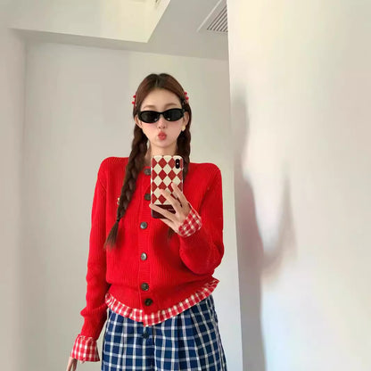 Women's Autumn And Winter Design Stitching Sweater Coat