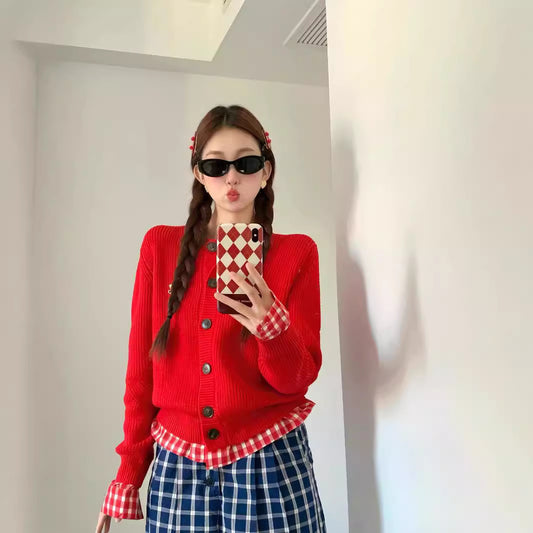 Women's Autumn And Winter Design Stitching Sweater Coat