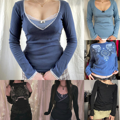 Printed Long-sleeved Top Women's T-shirt