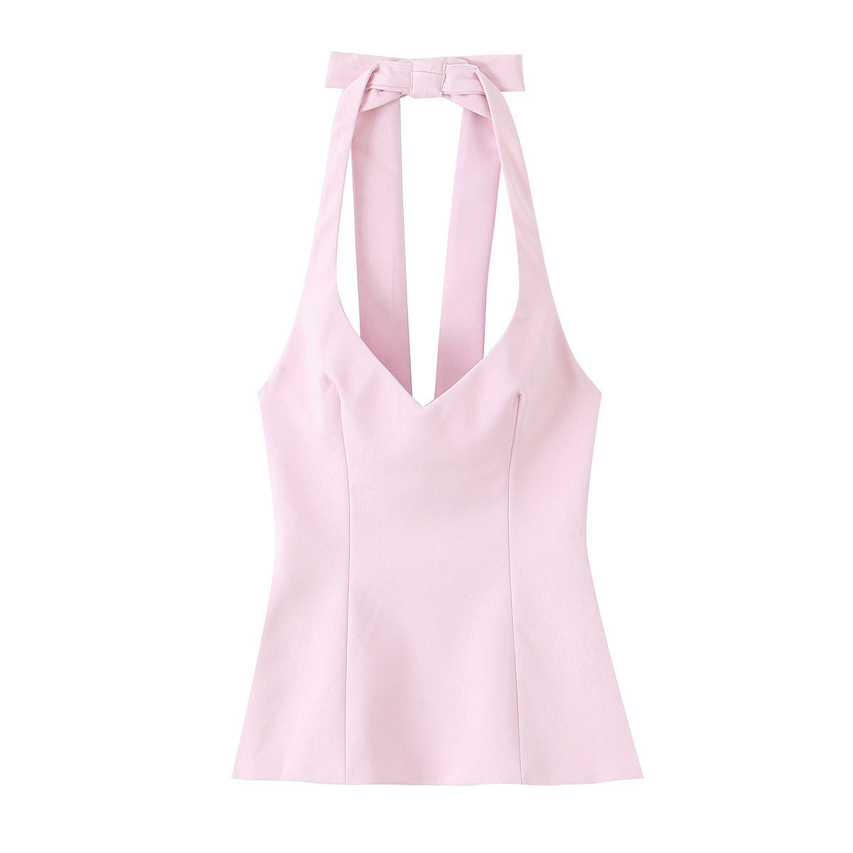 Autumn New Sweet And Spicy Style Slim-fit Hanging Collar Top