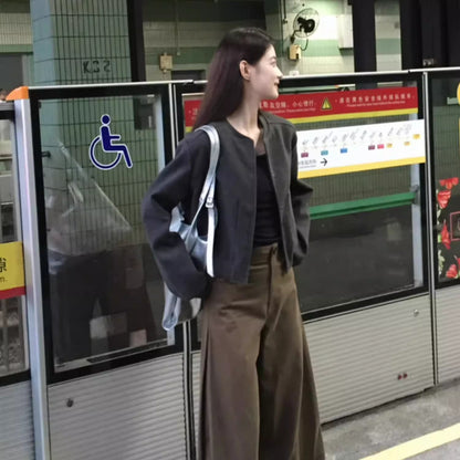 Retro Short Baseball Jacket Women's Niche Loose Casual