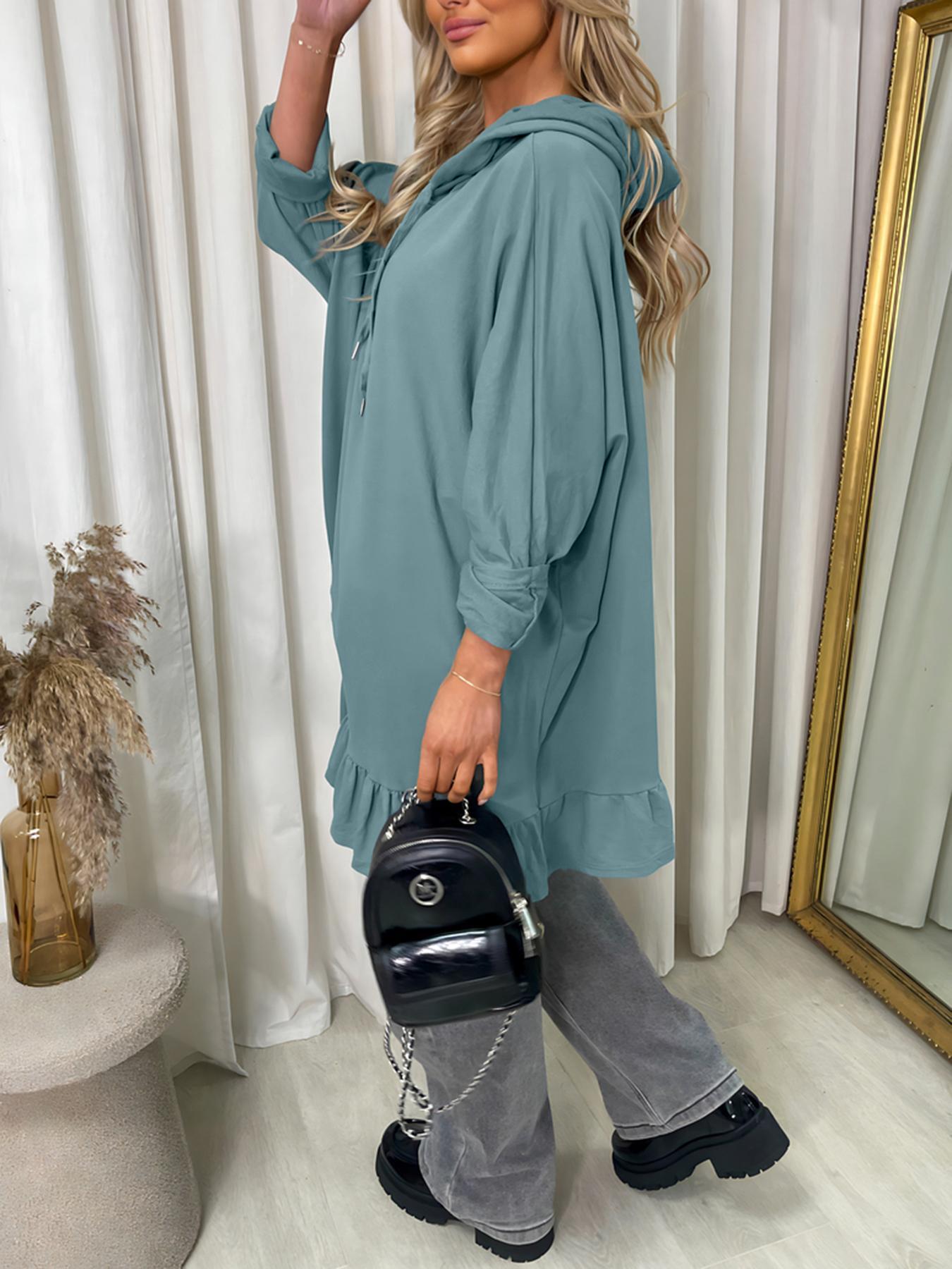 Women's Loose Lotus Leaf Mid-length Sweater