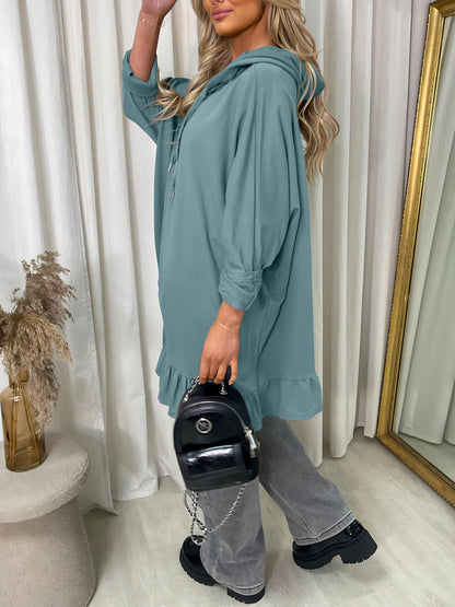 Women's Loose Lotus Leaf Mid-length Sweater