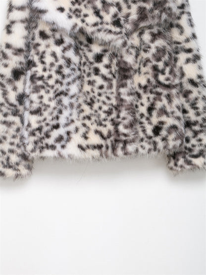 Women's Printed Faux Fur Jacket Coat