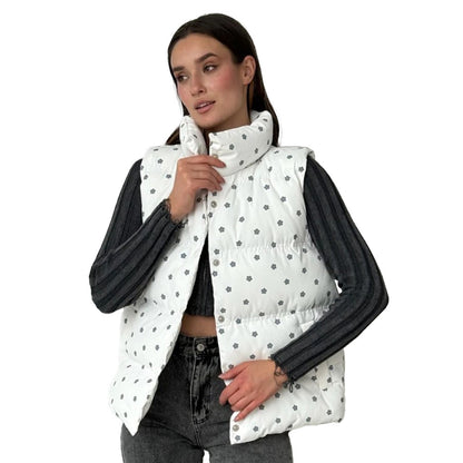 Printed Cotton-padded Jacket Waistcoat European And American Women
