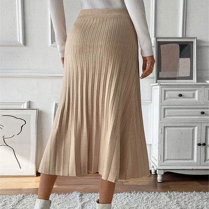 New Pure Color All-matching Slim Fit Women's Skirt