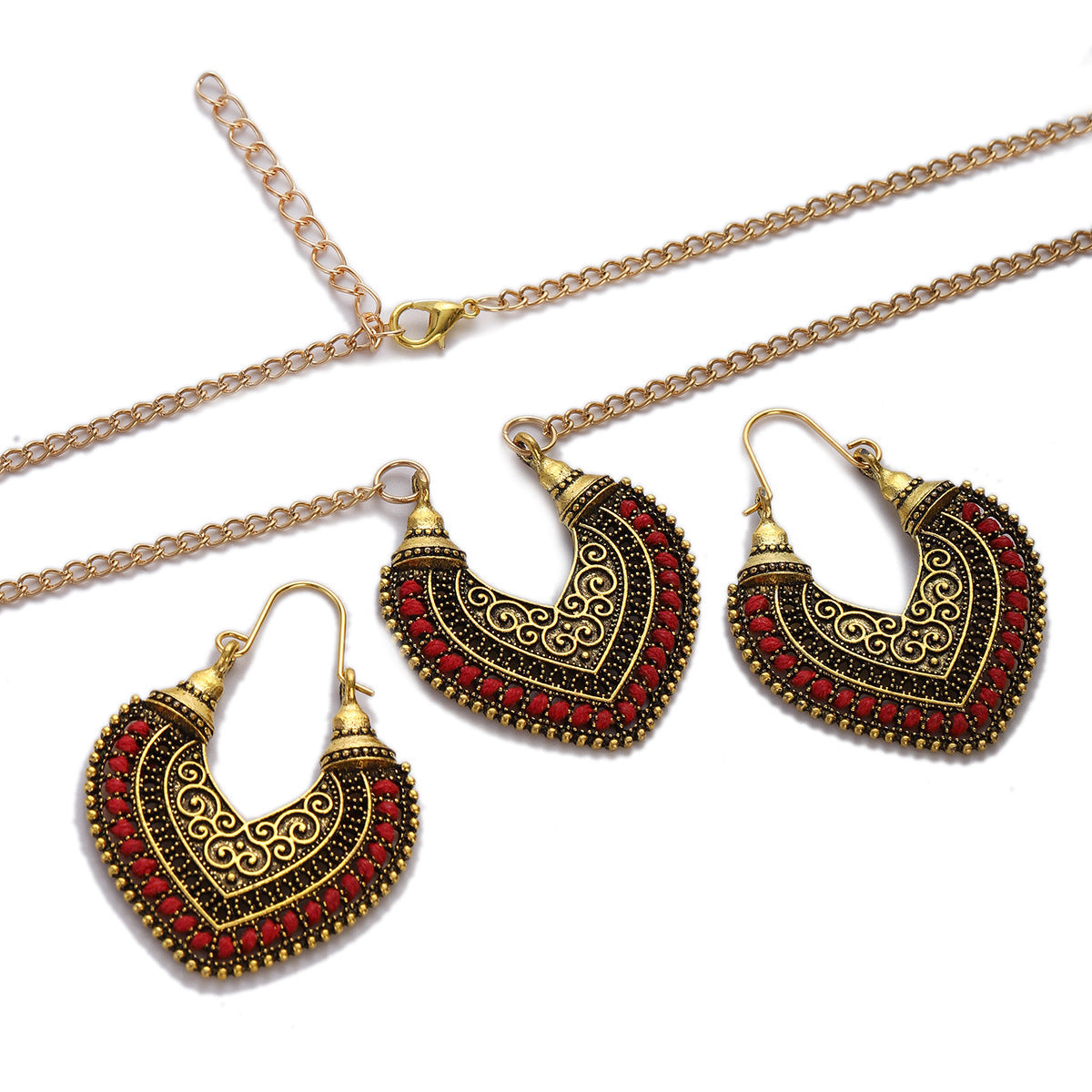 Colored Rope Jewelry Set – Earrings & Necklace