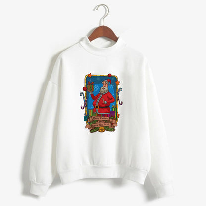 Christmas Printing Turtleneck Sweater Women
