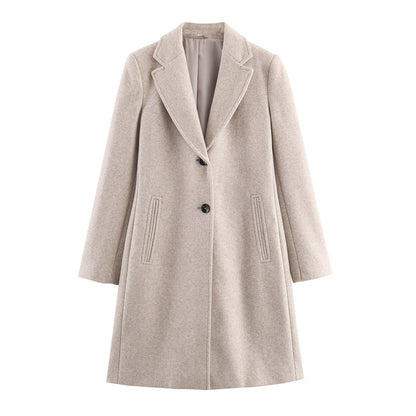New Fall Women's Clothing Fashion Soft Padded Shoulder Overcoat Jacket
