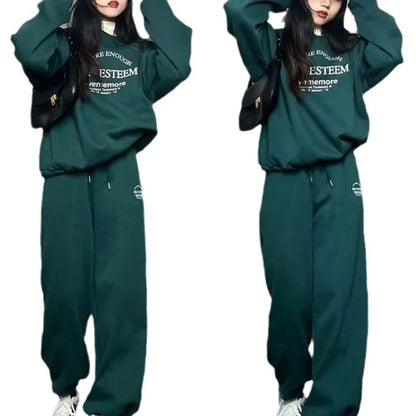 Women's Cotton American-style Long-sleeved Casual Sportswear Suit