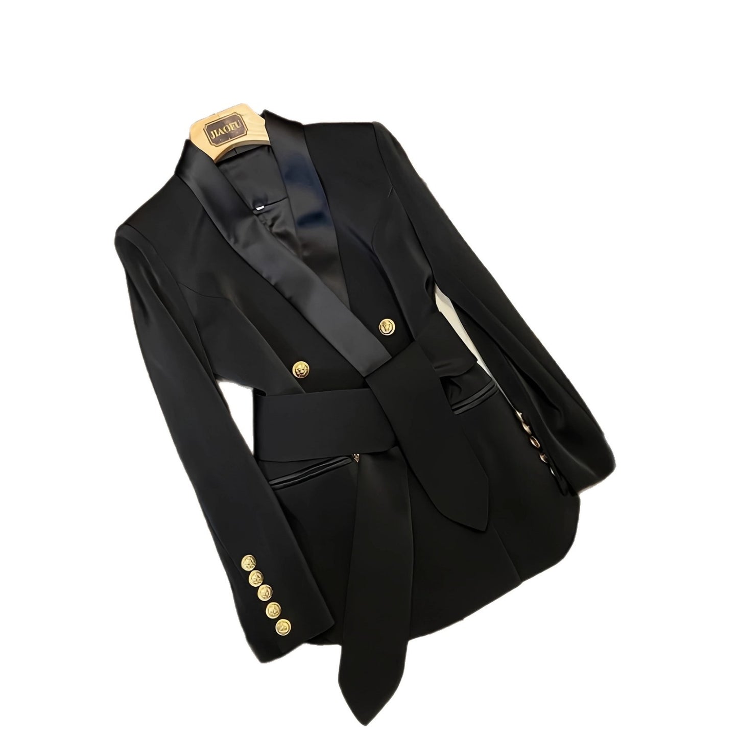 Double Breasted Elegant Slim Fit Elegant Versatile Lace-up Women's Coat