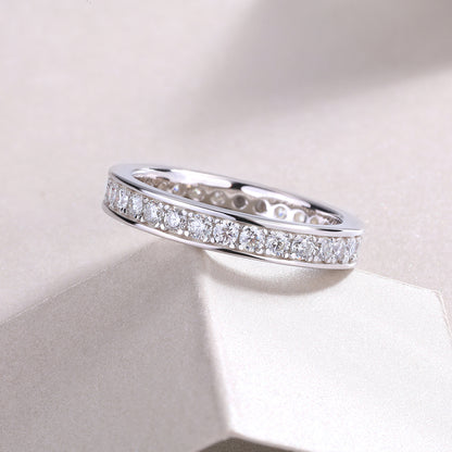 Trajectory Moissanite Wedding Ring in S925 Silver