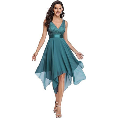 Women's Lace Chiffon Cocktail Ball Gown