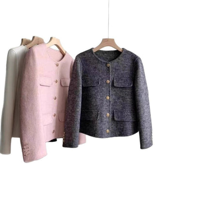 Casual All-matching Graceful Fashion Long Sleeve Solid Color Top