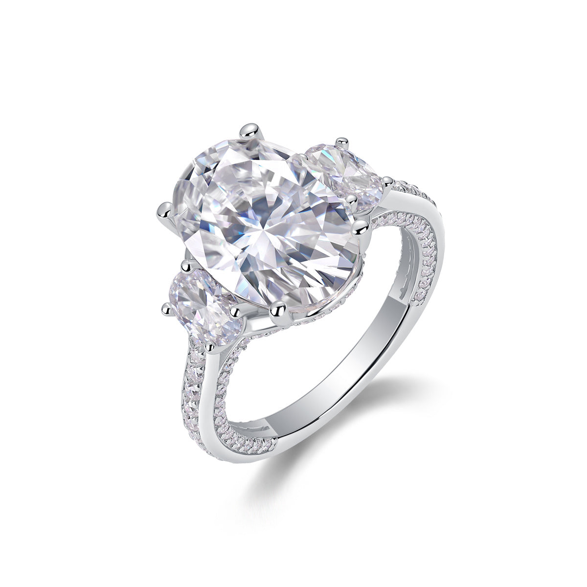 Crown Of Radiance Moissanite Ring – S925 Silver & Platinum