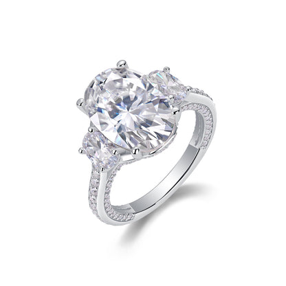 Crown Of Radiance Moissanite Ring – S925 Silver & Platinum