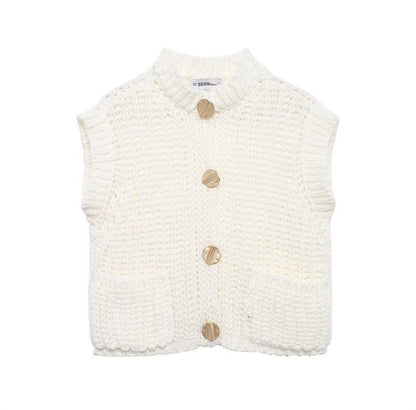 Women's Button Thick Knitted Short Cardigan