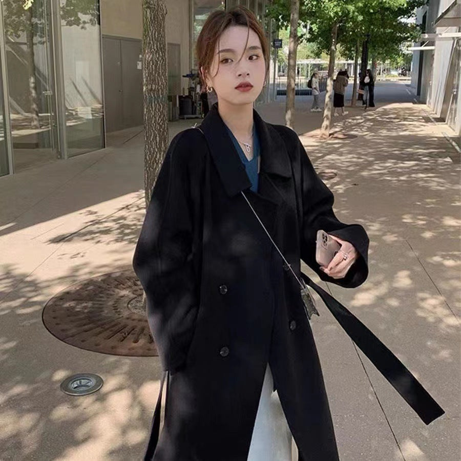 New Fashionable Fashion Over The Knee Woolen Coat