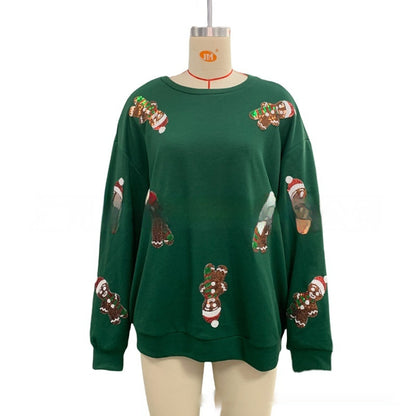 Women's Christmas Ginger Sequined Sweater