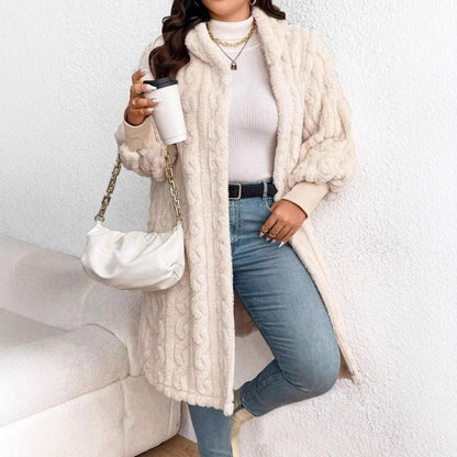 Coral Fleece Thickened Plus-size Woolen Coat