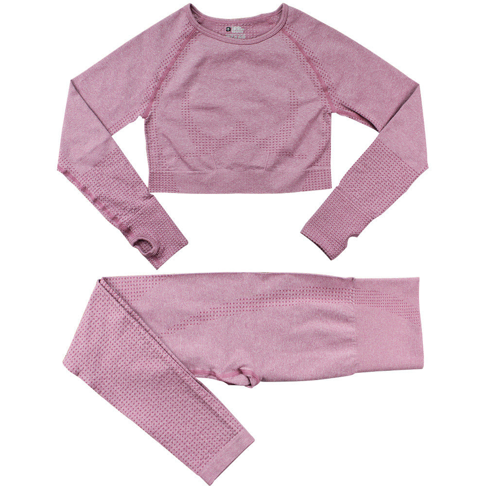 Seamless Knitted Dot Yoga Suit For Women