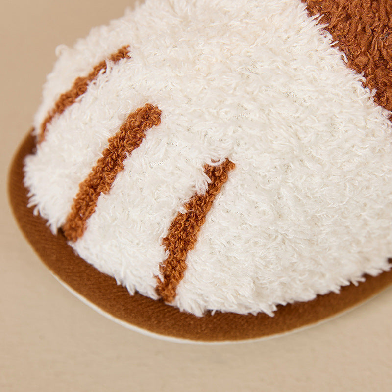Cute Cartoon Cat Paw Plush Slippers For Home