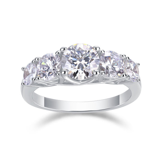1 Carat Moissanite Wedding Ring in S925 Silver