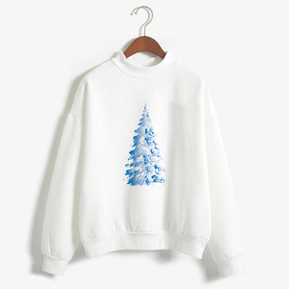 Christmas Printing Turtleneck Sweater Women