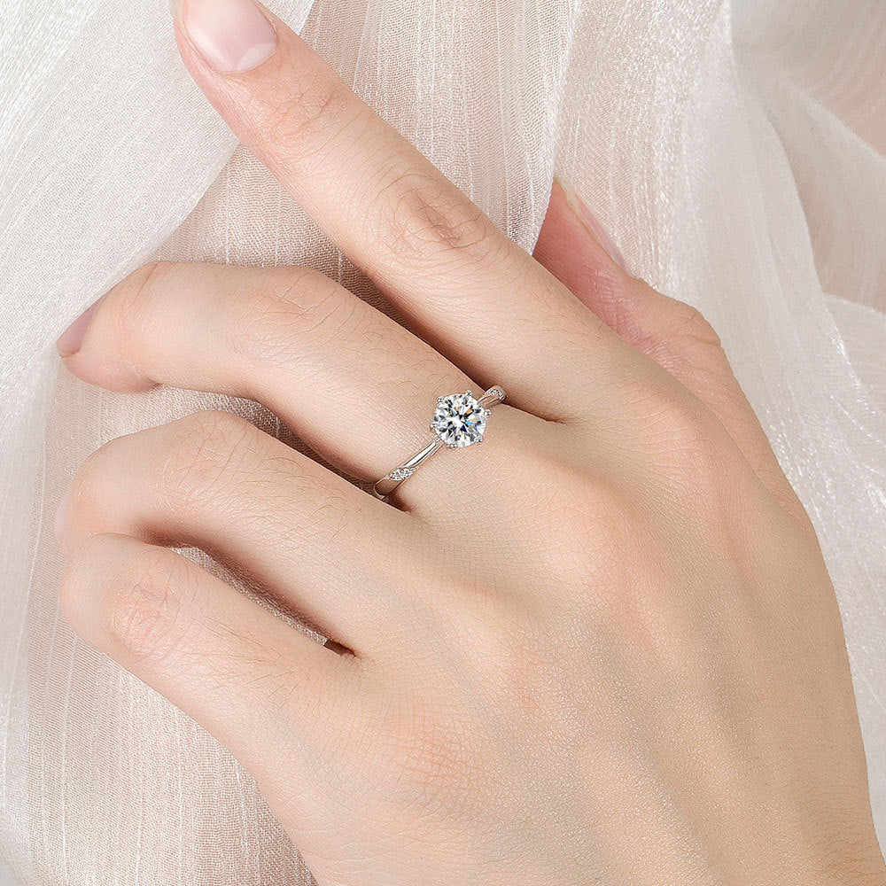 S925 Sterling Silver 1 Carat Diamond Ring for Women