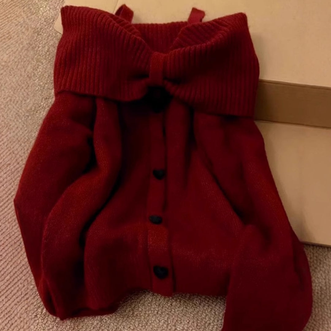 Idle Style High-grade Off-the-shoulder Knitted Top