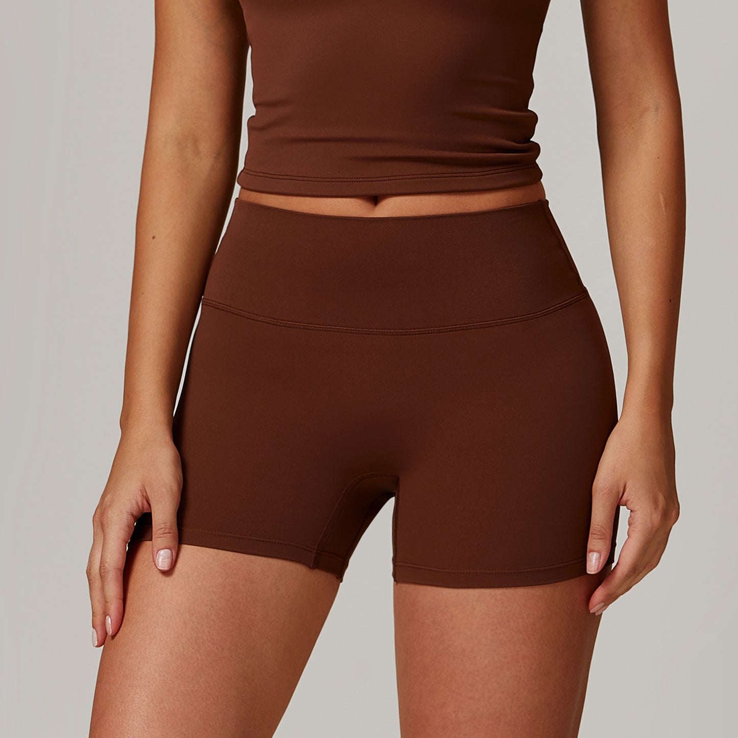 Brushed Tight High Waist Yoga Shorts For Women