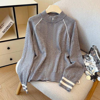 Design Sense Fashion Zipper Cardigan Outerwear