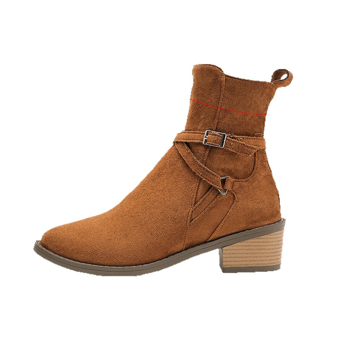 New Cross-strap Side Zipper Mid-heel Ankle Boots For Women