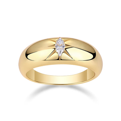 Eight-prong Radiance Moissanite Ring – S925 Silver & Gold