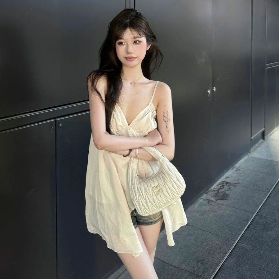 French Sexy Irregular Spaghetti-strap Vest