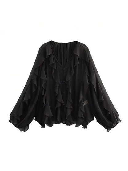 Women's Laminated Versatile Long Sleeve Shirt Pullover